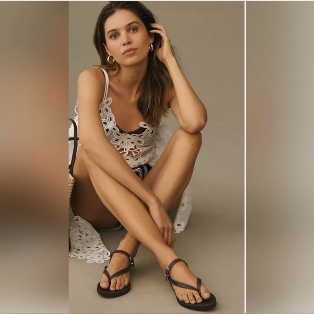 NWOT Pilcro Women’s Black Thong Sandals Size 8.5 (39) - Picture 3 of 7